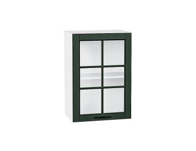 Шкаф верхний со стеклом Дублин 500 Special Green / Белый