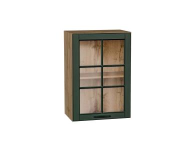 Шкаф верхний со стеклом Дублин 500 Special Green / Дуб вотан