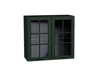 Шкаф верхний со стеклом Дублин 800 Special Green / Graphite