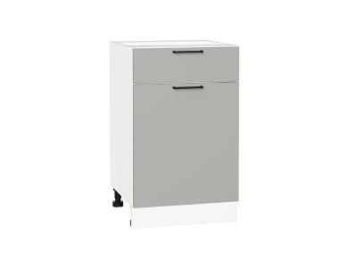 Шкаф нижний с 1 ящиком Флэт 500 Light Grey In 2S / Белый