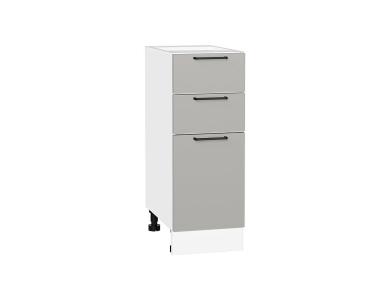 Шкаф нижний с 3-мя ящиками Флэт 300 Light Grey In 2S / Белый
