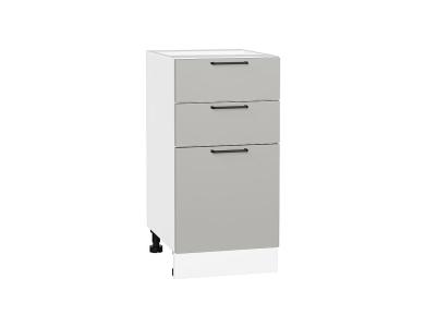 Шкаф нижний с 3-мя ящиками Флэт 400 Light Grey In 2S / Белый