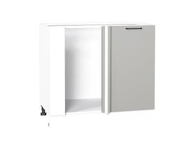 Шкаф нижний угловой Флэт 990М Light Grey In 2S / Белый