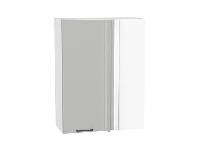 Шкаф верхний прямой угловой Флэт 700Н Light Grey In 2S / Белый