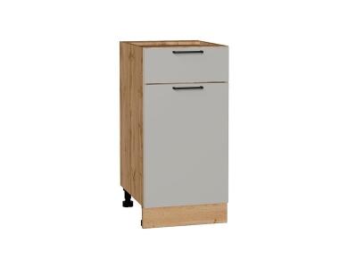 Шкаф нижний с 1 ящиком Флэт 400 Light Grey In 2S / Дуб вотан