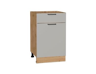 Шкаф нижний с 1 ящиком Флэт 500 Light Grey In 2S / Дуб вотан