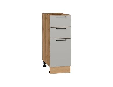 Шкаф нижний с 3-мя ящиками Флэт 300 Light Grey In 2S / Дуб вотан