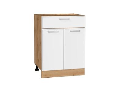 Шкаф нижний с 1 ящиком Квадро 601М Белый / Дуб вотан