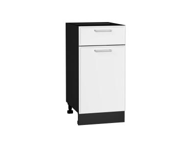 Шкаф нижний с 1 ящиком Квадро 400 Белый / Graphite