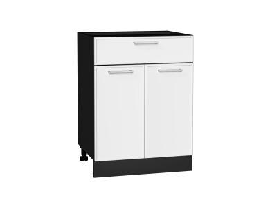 Шкаф нижний с 1 ящиком Квадро 601М Белый / Graphite