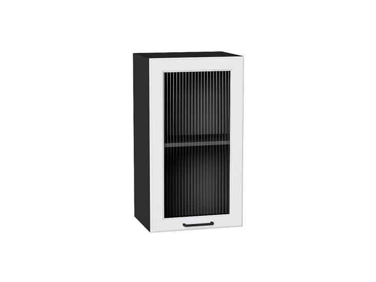 Шкаф верхний со стеклом Барселона 400 Белый / Graphite