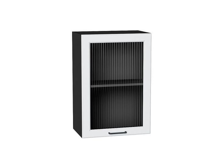 Шкаф верхний со стеклом Барселона 500 Белый / Graphite