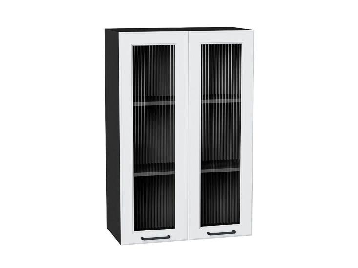 Шкаф верхний со стеклом Барселона 600Н Белый / Graphite