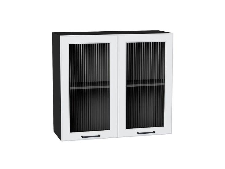 Шкаф верхний со стеклом Барселона 800 Белый / Graphite