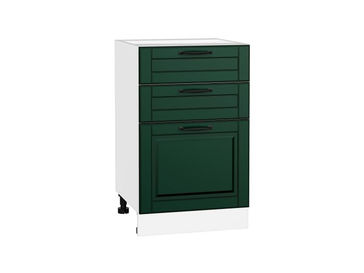 Шкаф нижний с 3-мя ящиками Дублин 500 Special Green / Белый