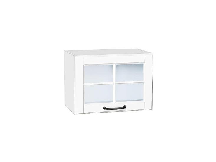 Шкаф верхний горизонтальный со стеклом Дублин 500 Special White / Белый