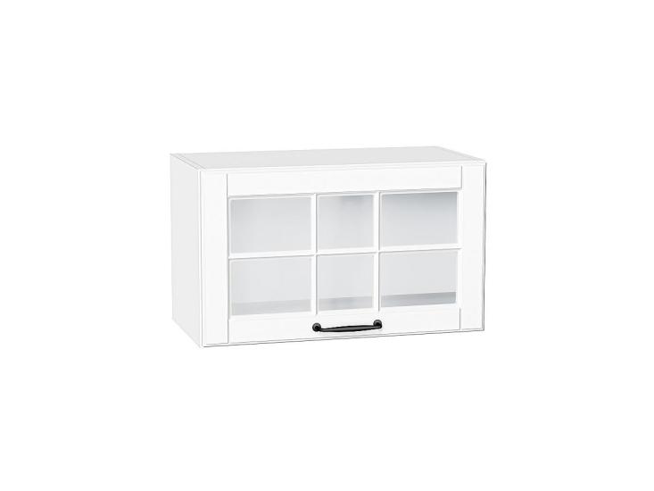 Шкаф верхний горизонтальный со стеклом Дублин 600 Special White / Белый