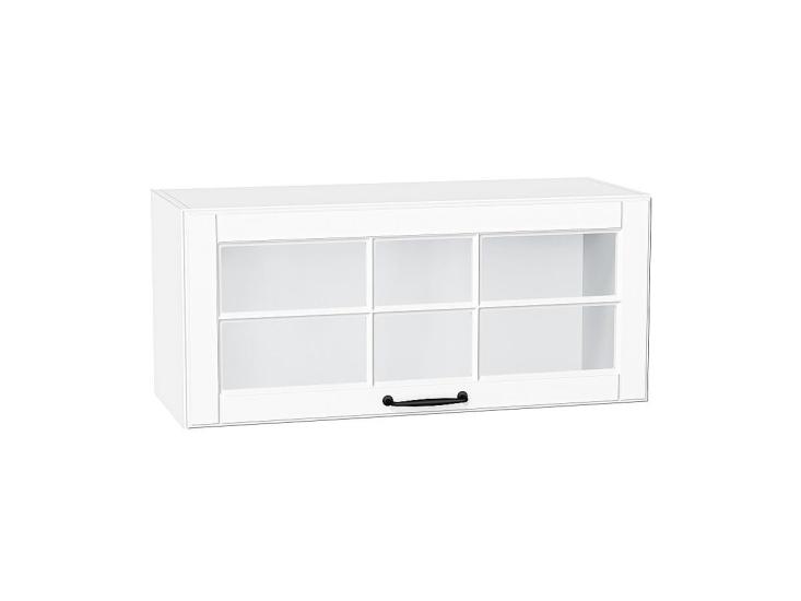 Шкаф верхний горизонтальный со стеклом Дублин 800 Special White / Белый