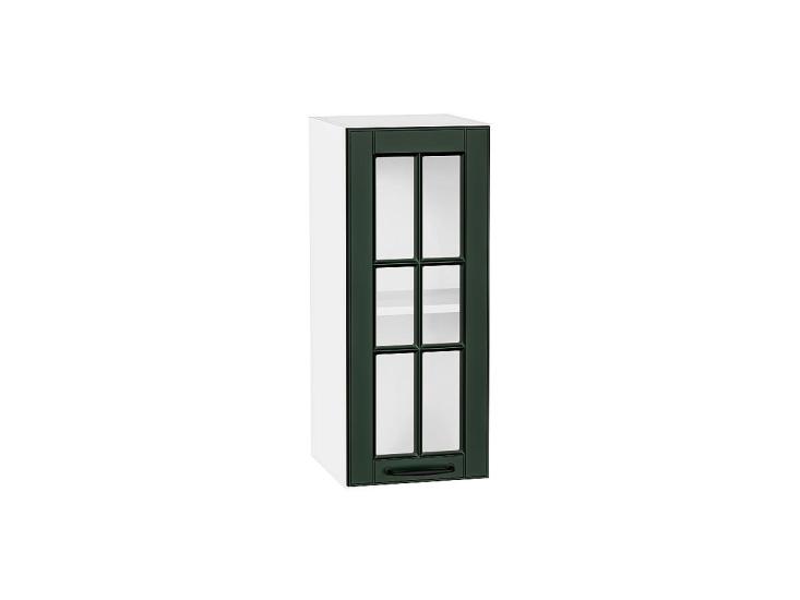 Шкаф верхний со стеклом Дублин 300 Special Green / Белый
