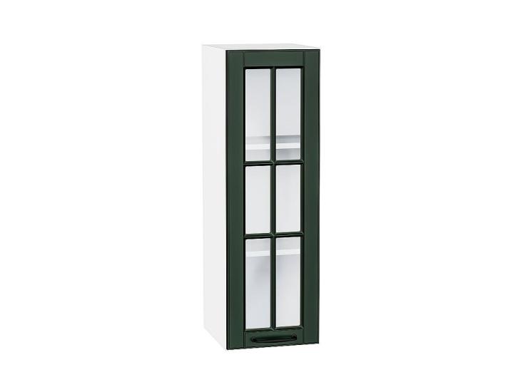 Шкаф верхний со стеклом Дублин 300Н Special Green / Белый