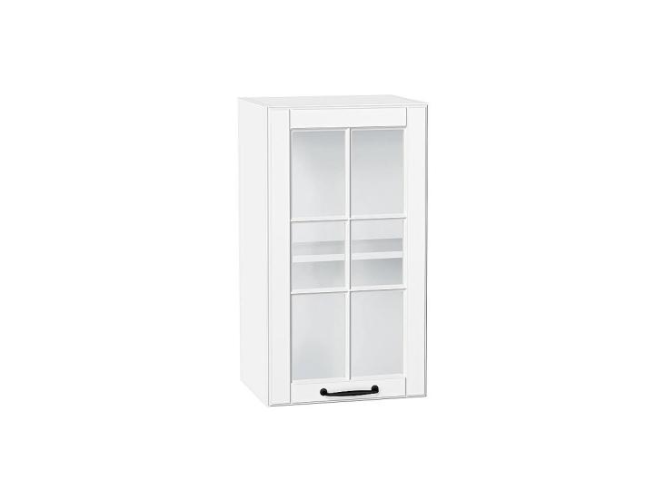 Шкаф верхний со стеклом Дублин 400 Special White / Белый