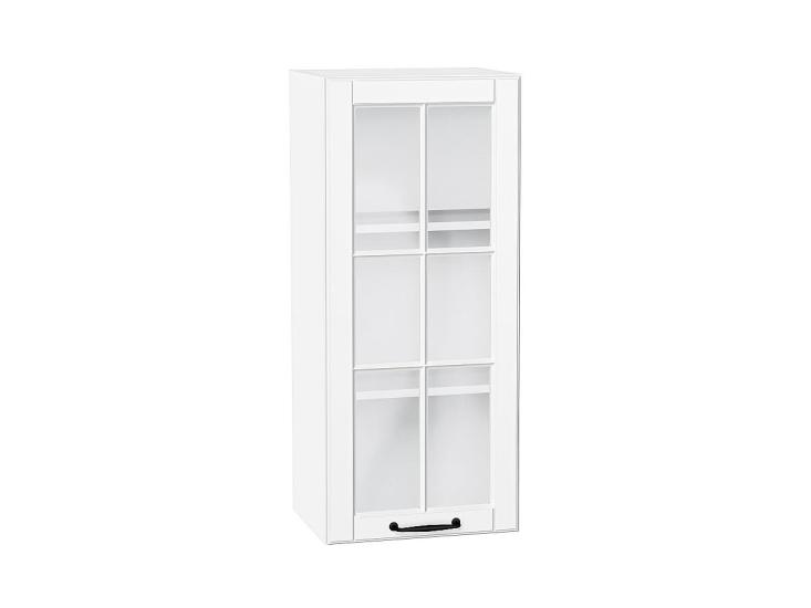 Шкаф верхний со стеклом Дублин 400Н Special White / Белый