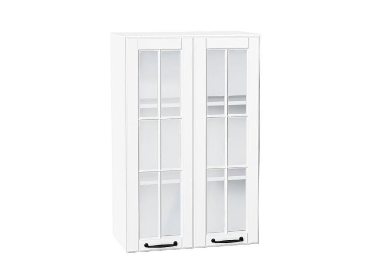 Шкаф верхний со стеклом Дублин 600Н Special White / Белый