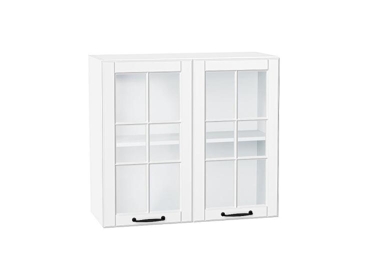 Шкаф верхний со стеклом Дублин 800 Special White / Белый