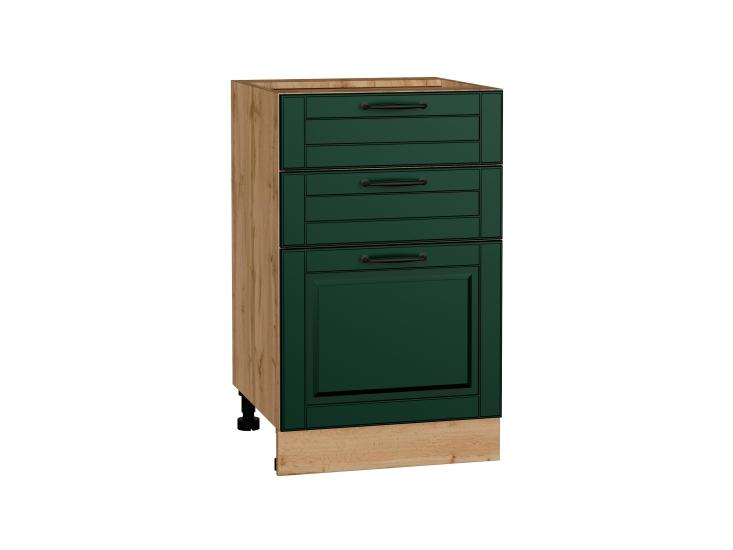 Шкаф нижний с 3-мя ящиками Дублин 500 Special Green / Дуб вотан