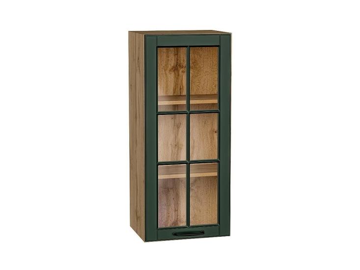 Шкаф верхний со стеклом Дублин 400Н Special Green / Дуб вотан