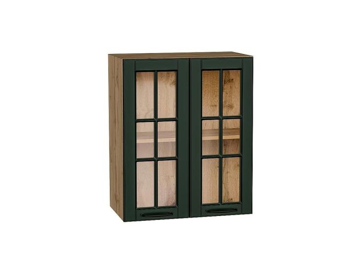 Шкаф верхний со стеклом Дублин 600 Special Green / Дуб вотан