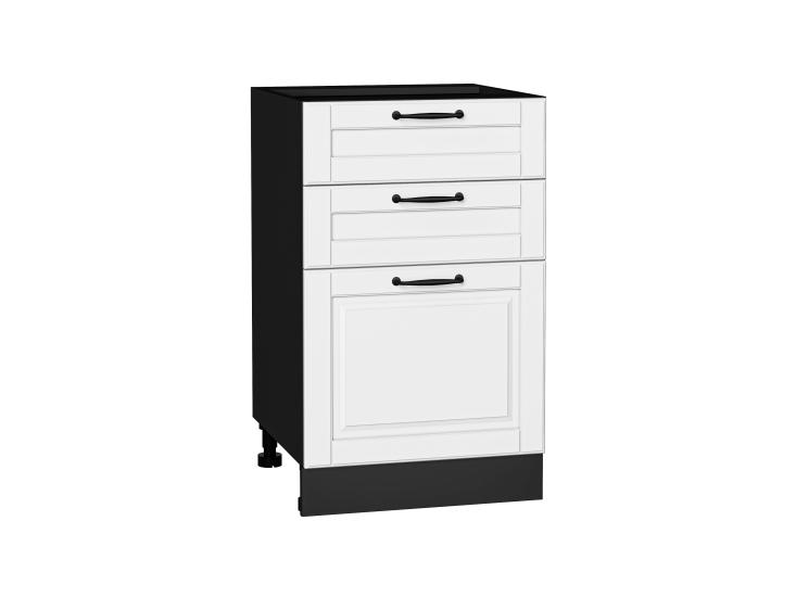 Шкаф нижний с 3-мя ящиками Дублин 500 Special White / Graphite