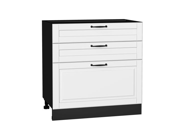 Шкаф нижний с 3-мя ящиками Дублин 800 Special White / Graphite