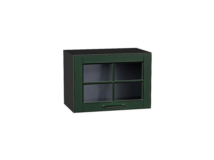 Шкаф верхний горизонтальный со стеклом Дублин 500 Special Green / Graphite