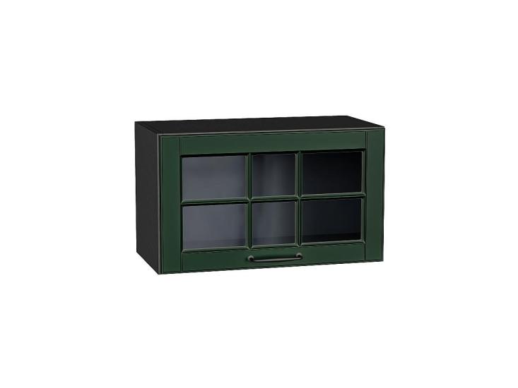 Шкаф верхний горизонтальный со стеклом Дублин 600 Special Green / Graphite