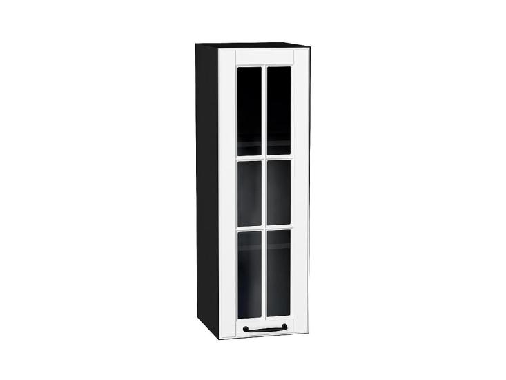 Шкаф верхний со стеклом Дублин 300Н Special White / Graphite