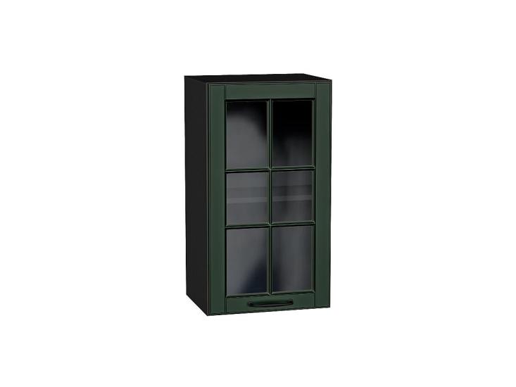 Шкаф верхний со стеклом Дублин 400 Special Green / Graphite