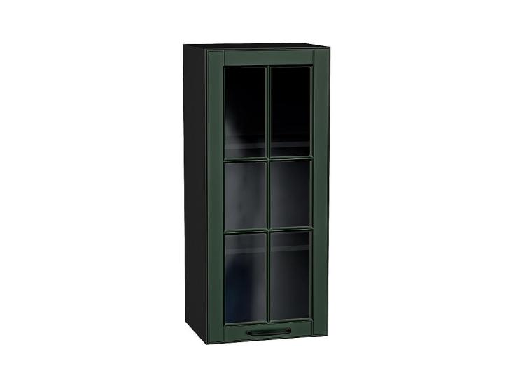 Шкаф верхний со стеклом Дублин 400Н Special Green / Graphite