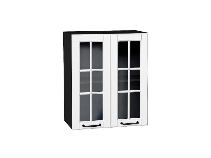 Шкаф верхний со стеклом Дублин 600 Special White / Graphite