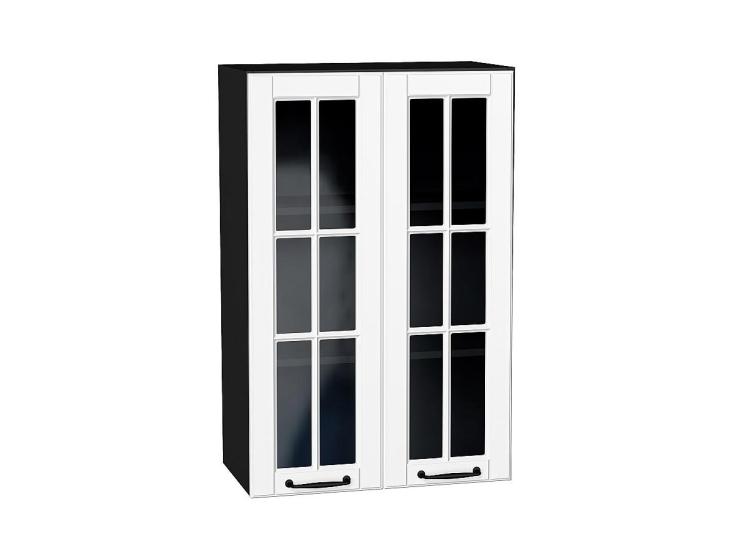 Шкаф верхний со стеклом Дублин 600Н Special White / Graphite