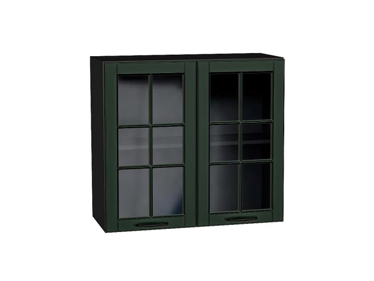 Шкаф верхний со стеклом Дублин 800 Special Green / Graphite