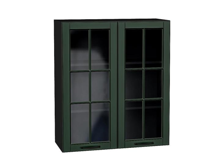 Шкаф верхний со стеклом Дублин 800Н Special Green / Graphite