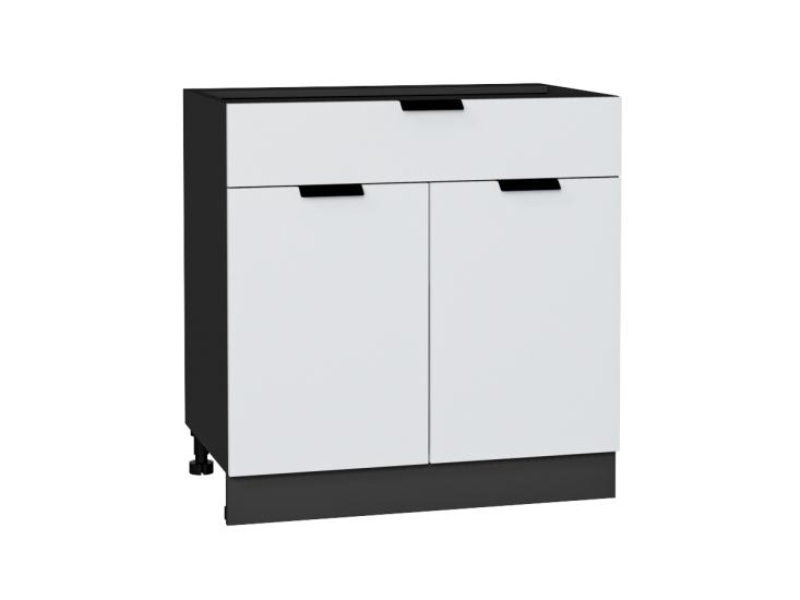 Шкаф нижний с 1 ящиком Евро 800 Белый / Graphite