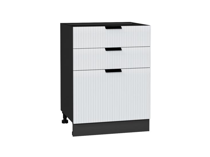 Шкаф нижний с 3-мя ящиками Евро Лайн 600 Белый / Graphite