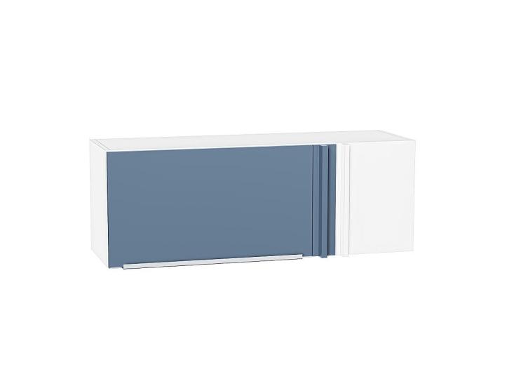 Шкаф верхний прямой угловой горизонтальный Фьюжн 1000 Silky Blue / Белый