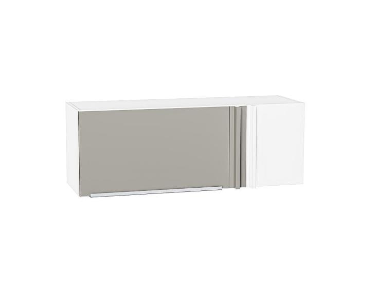 Шкаф верхний прямой угловой горизонтальный Фьюжн 1000 Silky Light Grey / Белый