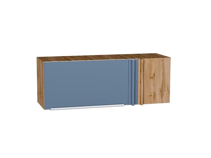 Шкаф верхний прямой угловой горизонтальный Фьюжн 1000 Silky Blue / Дуб вотан
