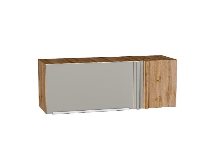 Шкаф верхний прямой угловой горизонтальный Фьюжн 1000 Silky Light Grey / Дуб вотан