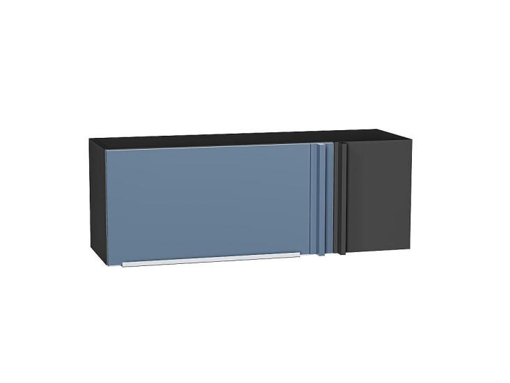 Шкаф верхний прямой угловой горизонтальный Фьюжн 1000 Silky Blue / Graphite