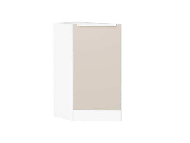 Шкаф нижний торцевой Фьюжн 300 (прав.) Cream Silk / Белый
